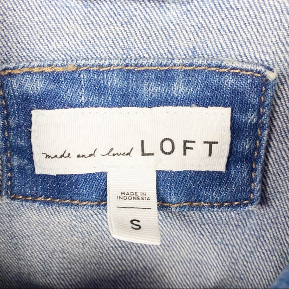 LOFT Boxy Denim Jacket Size Small - Picture 4 of 7